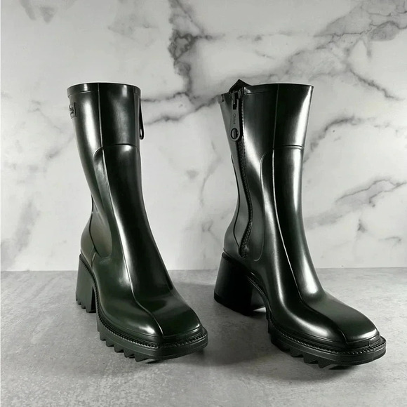 *NEW* Forest green Chloe rain boots size 10 - Picture 6 of 6